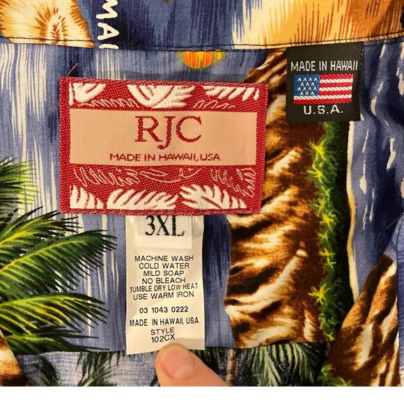 Men's NEW RJC Shirt Made in Hawaii United States Sz 3XL Short Sleeve Button Up - Picture 3 of 6
